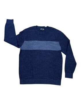 HAWKER RYE Men’s Size XL Crew Neck Blue Waffle Knit Sweater Cotton Blend